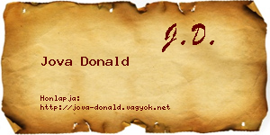 Jova Donald névjegykártya